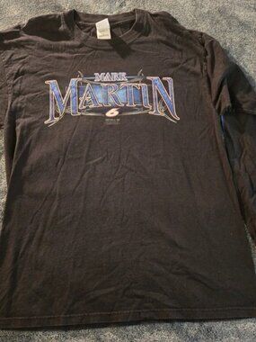 Mark Martin NASCAR Racing Black Long Sleeve Graphic Shirt Men’s XL Y2K
